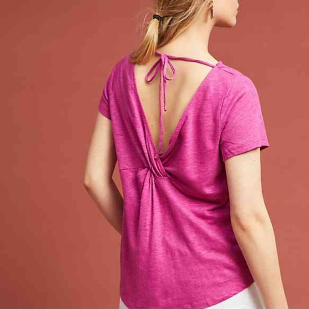 Anthropologie Maeve Horizon Tie Back Tee